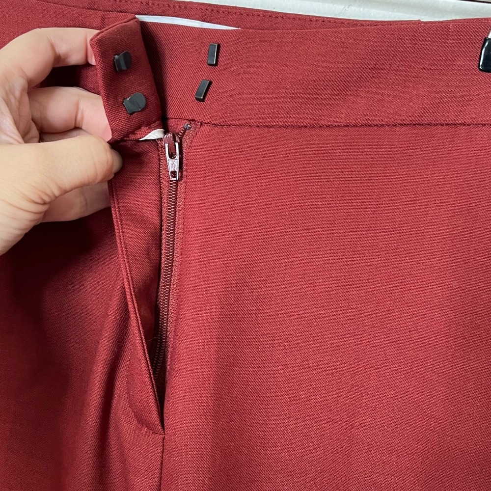 Reiss Eleanor Trousers Women's Size 6 Red Wool Blend Tapered Office Pants Career - Picture 10 of 12